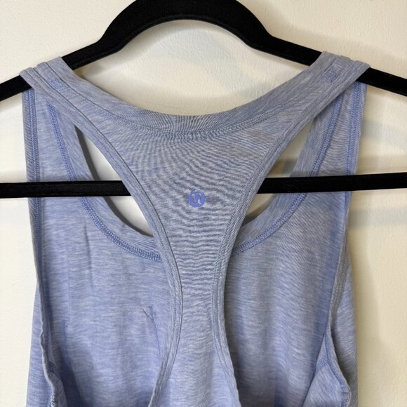 Lululemon Yogi Racerback III Tank Front Pocket Heather Blue Size 8 - Picture 8 of 14